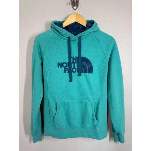 The North Face Womens Hoodie‎ Size S Teal Athletic Sweatshirt Turquoise Navy EUC - Picture 1 of 10